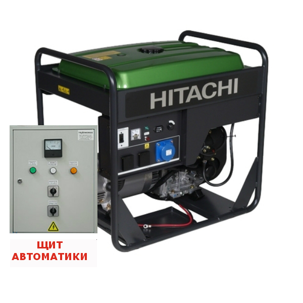 Бензиновый генератор HITACHI E100 плюс щит ATS ( автозапуск генератора )