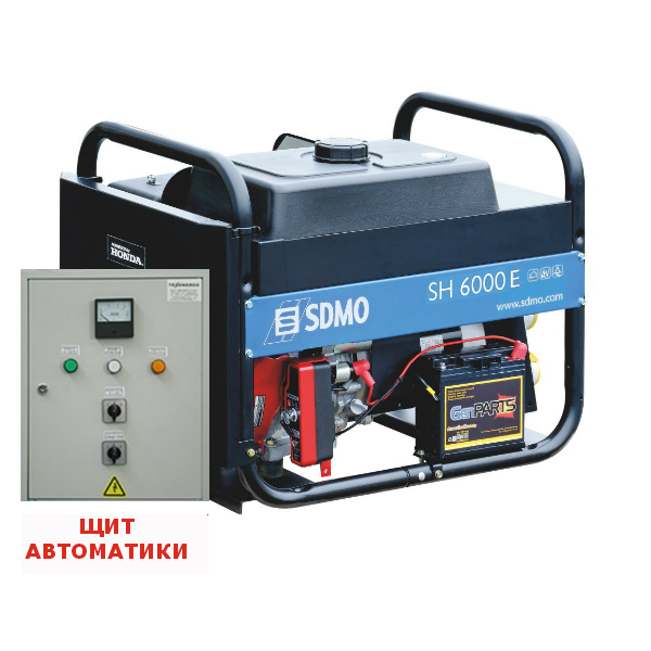 Бензиновый генератор SDMO SH 6000 E плюс щит ATS ( автозапуск генератора )