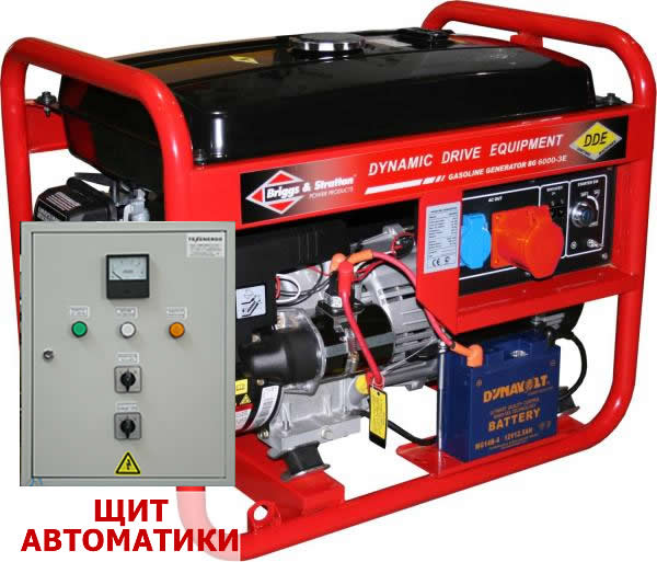 Бензиновый генератор DDE BG6000E-3E плюс щит ATS ( автозапуск генератора)