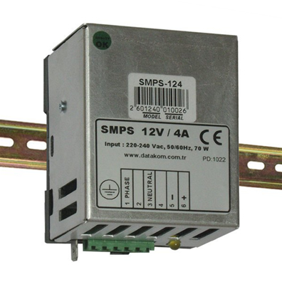 Зарядное устройство для аккумулятора SMPS-124 Datakom (Турция) для АКБ 12 вольт максимальный ток зарядя 4 ампера, крепление на дин рейку